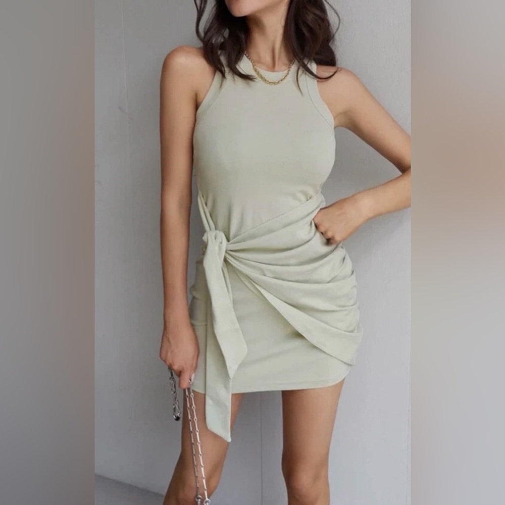 NWT Runaway the Label Cadwin Dress Sage Green.